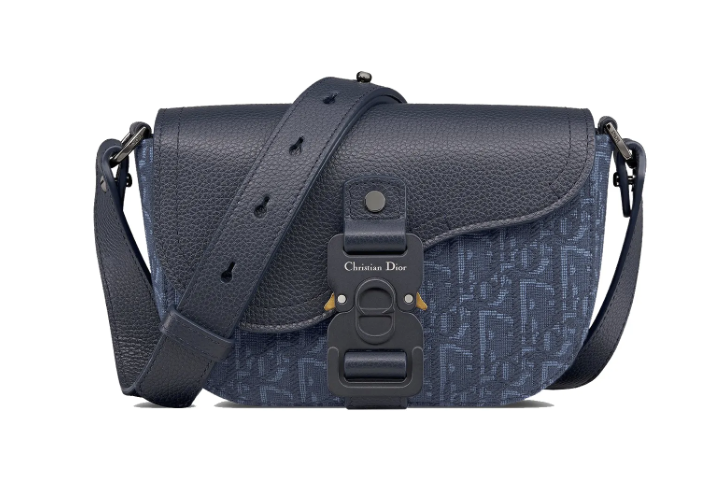 Dior oblique mini flap bag Navy