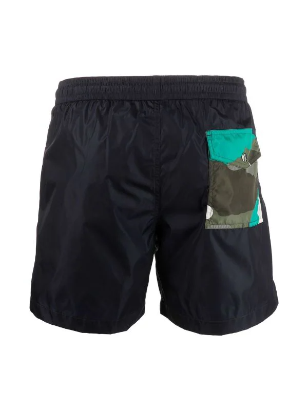 MONCLER CAMOUFLAGE SWIM SHORTS 'NAVY'
