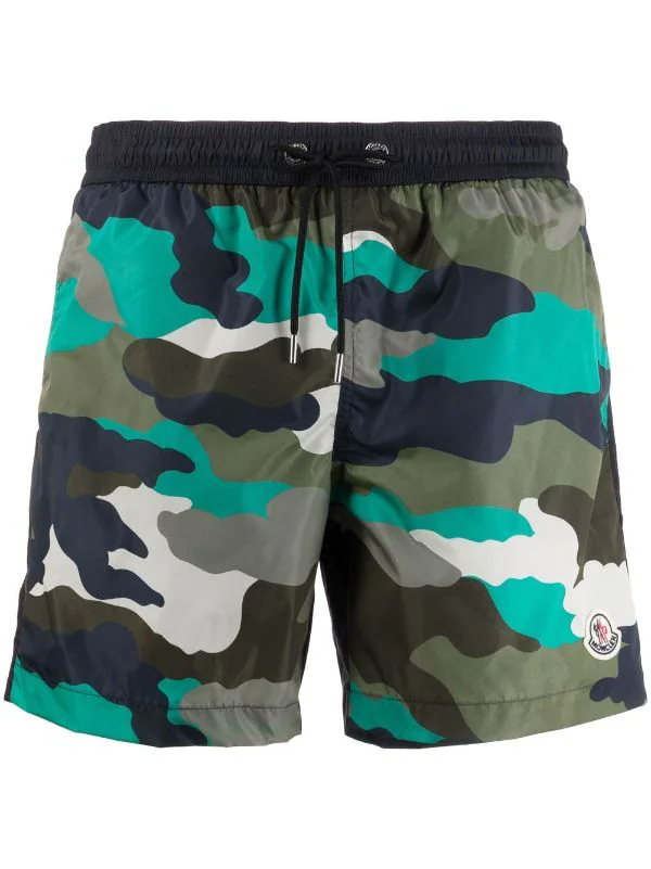 MONCLER CAMOUFLAGE SWIM SHORTS 'NAVY'