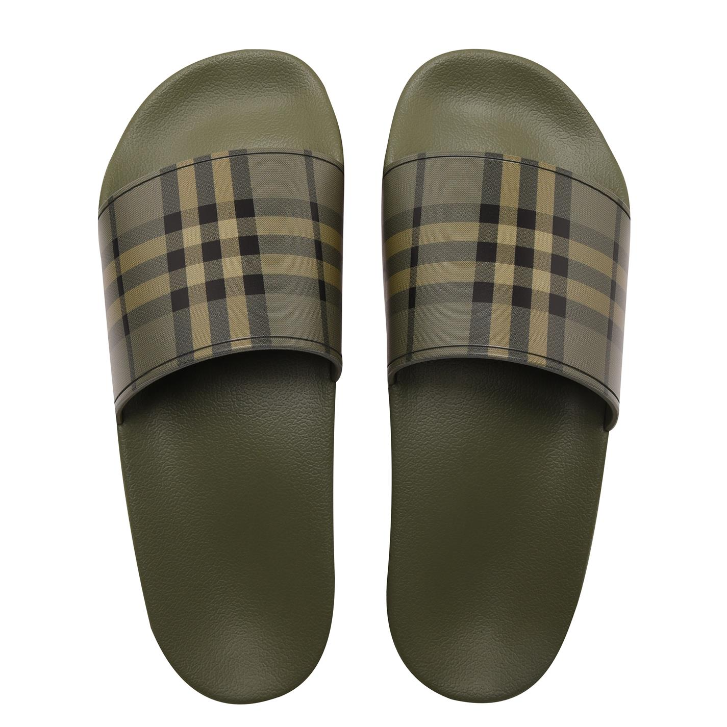 BURBERRY FURLEY SLIDERS 'MIL GREEN'