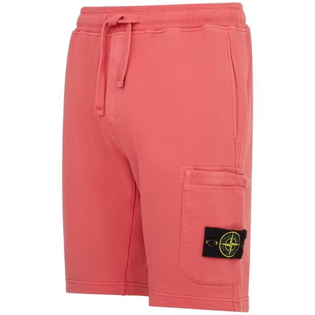 STONE ISLAND COTTON FLEECE SHORTS 'CICLAMINO'