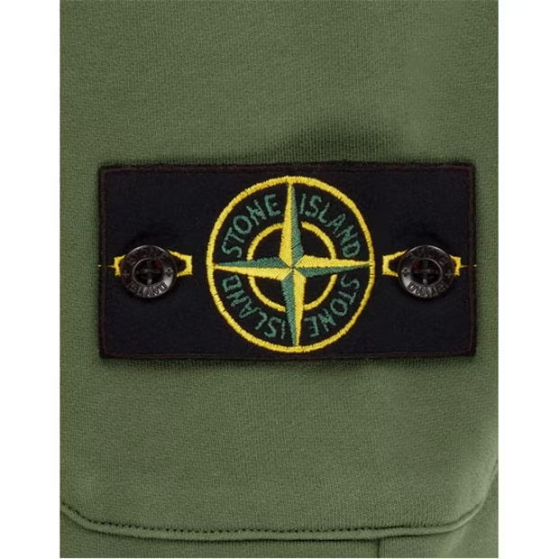 STONE ISLAND COTTON FLEECE SHORTS 'SALVIA'