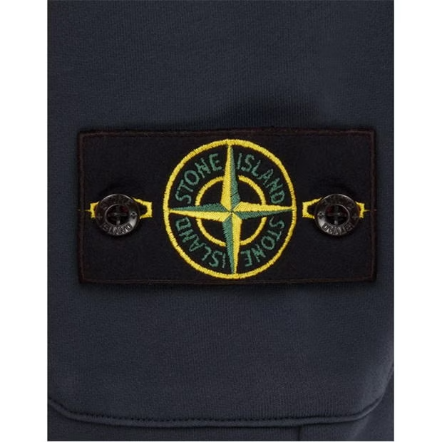 STONE ISLAND COTTON FLEECE SHORTS 'NAVY'