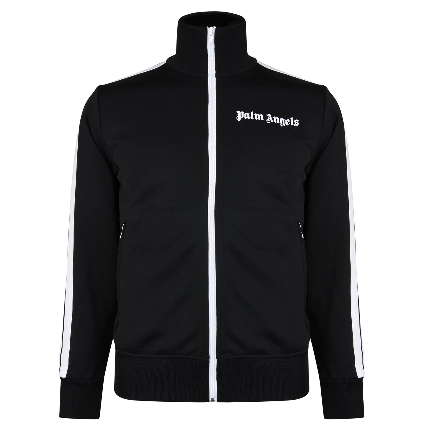 PALM ANGELS FUNNEL ZIP TRACK TOP ‘BLACK’