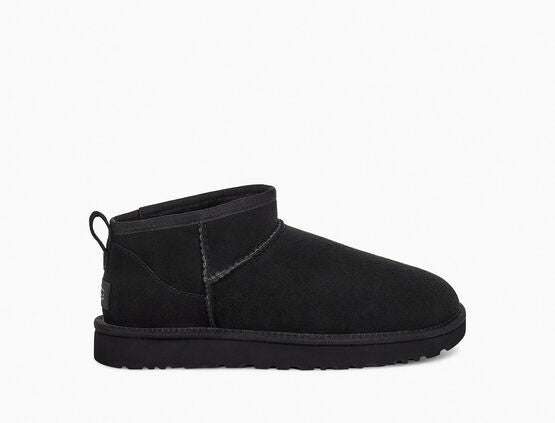 UGG CLASSIC ULTRA MINI SUEDE BOOTS 'BLACK' (W)