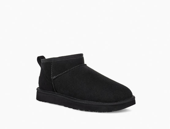 UGG CLASSIC ULTRA MINI SUEDE BOOTS 'BLACK' (W)