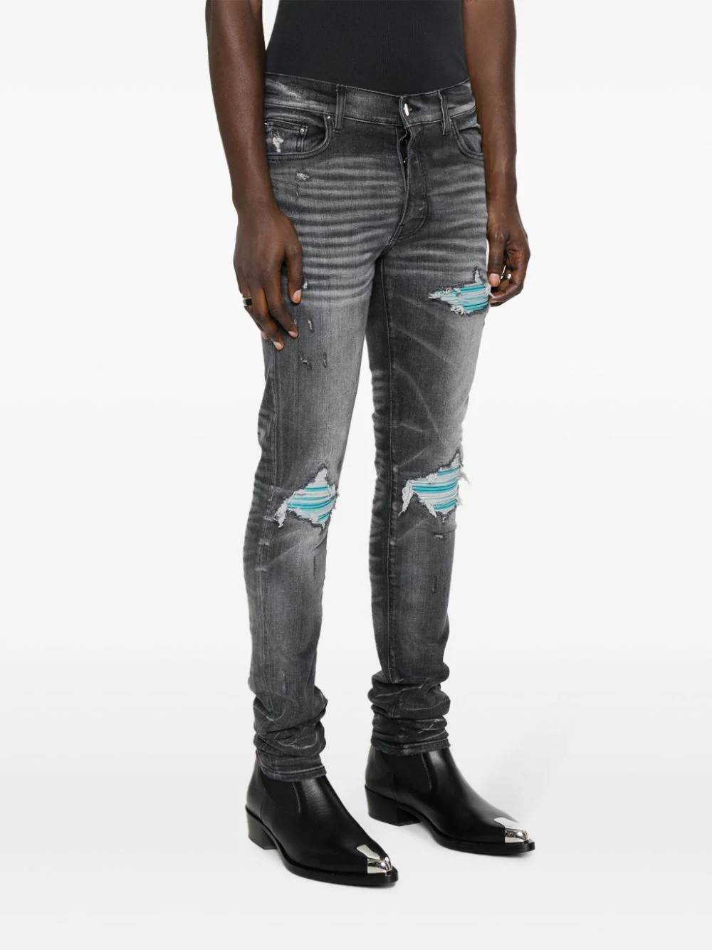 AMIRI MX1 JEANS 'DARK GREY & TEAL'