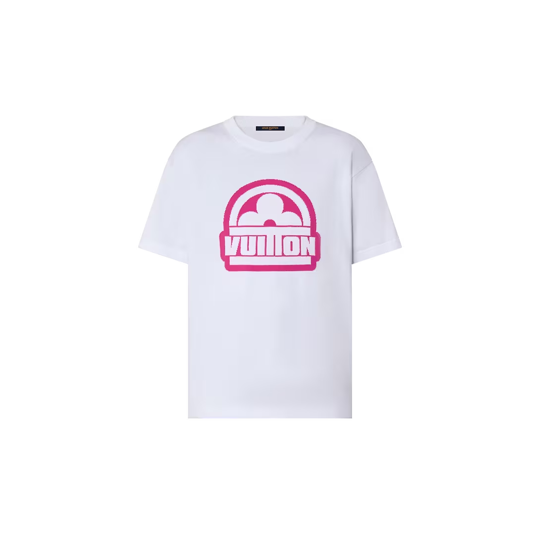 LOUIS VUITTON PINK FLOWER SHORT SLEEVED CREWNECK T-SHIRT 'WHITE'