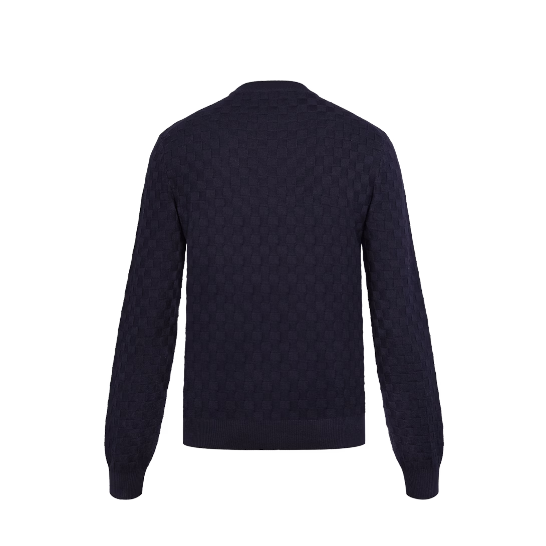LOUIS VUITTON DAMIER CREW NECK SWEATER 'NAVY'
