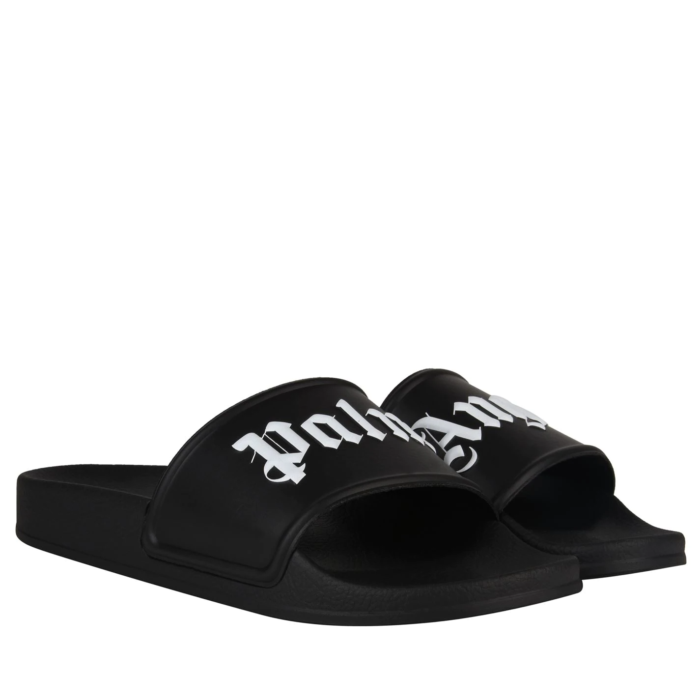 PALM ANGELS LOGO POOL SLIDERS 'BLACK'