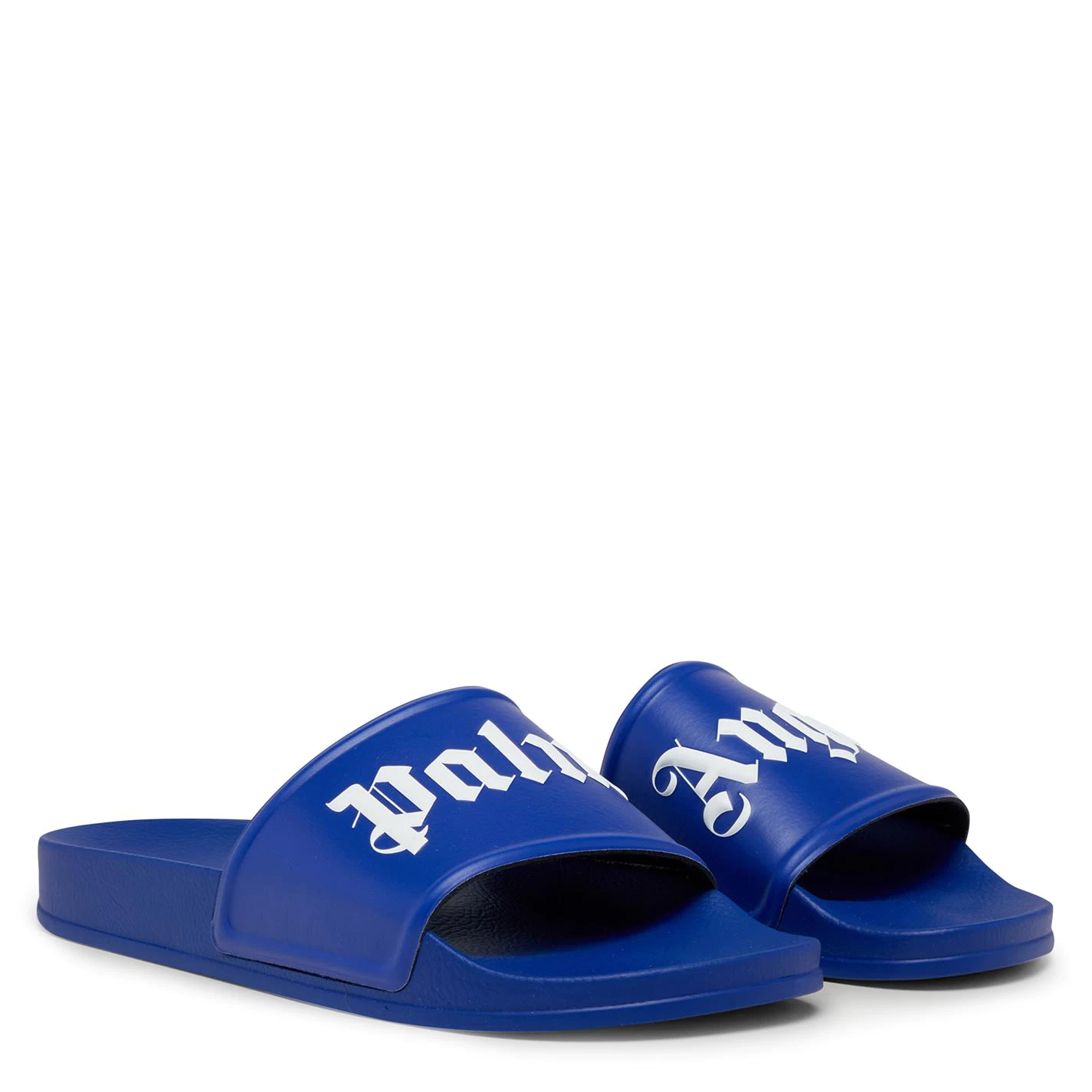 PALM ANGELS LOGO POOL SLIDERS 'BLUE'