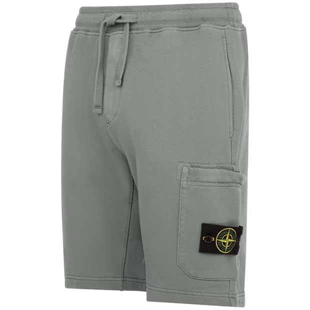 STONE ISLAND COTTON FLEECE SHORTS 'POLVERE'