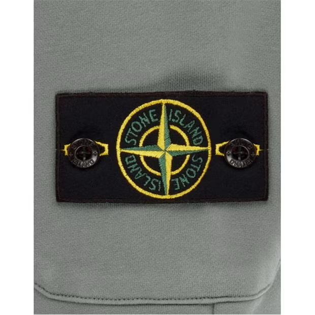 STONE ISLAND COTTON FLEECE SHORTS 'POLVERE'