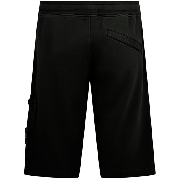 STONE ISLAND COTTON FLEECE SHORTS 'NERO'