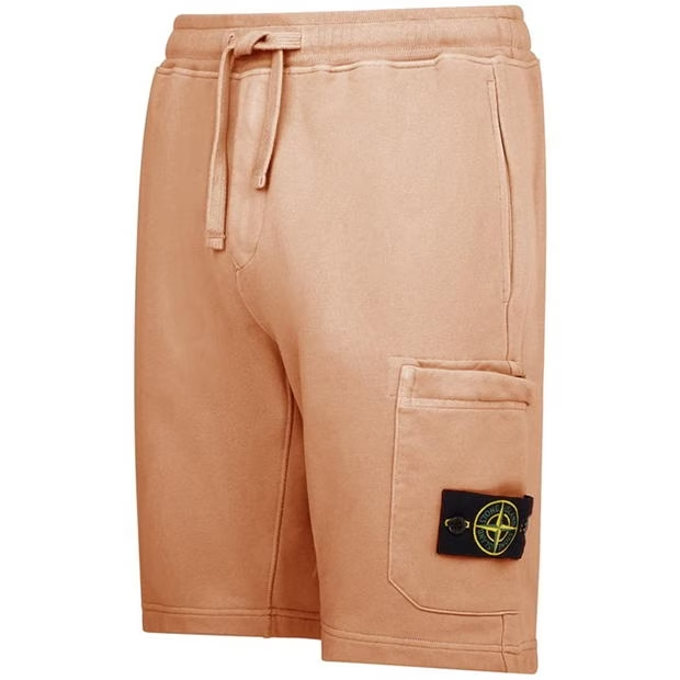 STONE ISLAND COTTON FLEECE SHORTS 'ROSA'