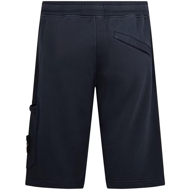 STONE ISLAND COTTON FLEECE SHORTS 'NAVY'