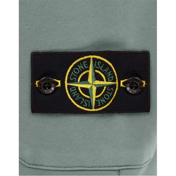 STONE ISLAND COTTON FLEECE SHORTS 'CIELO'