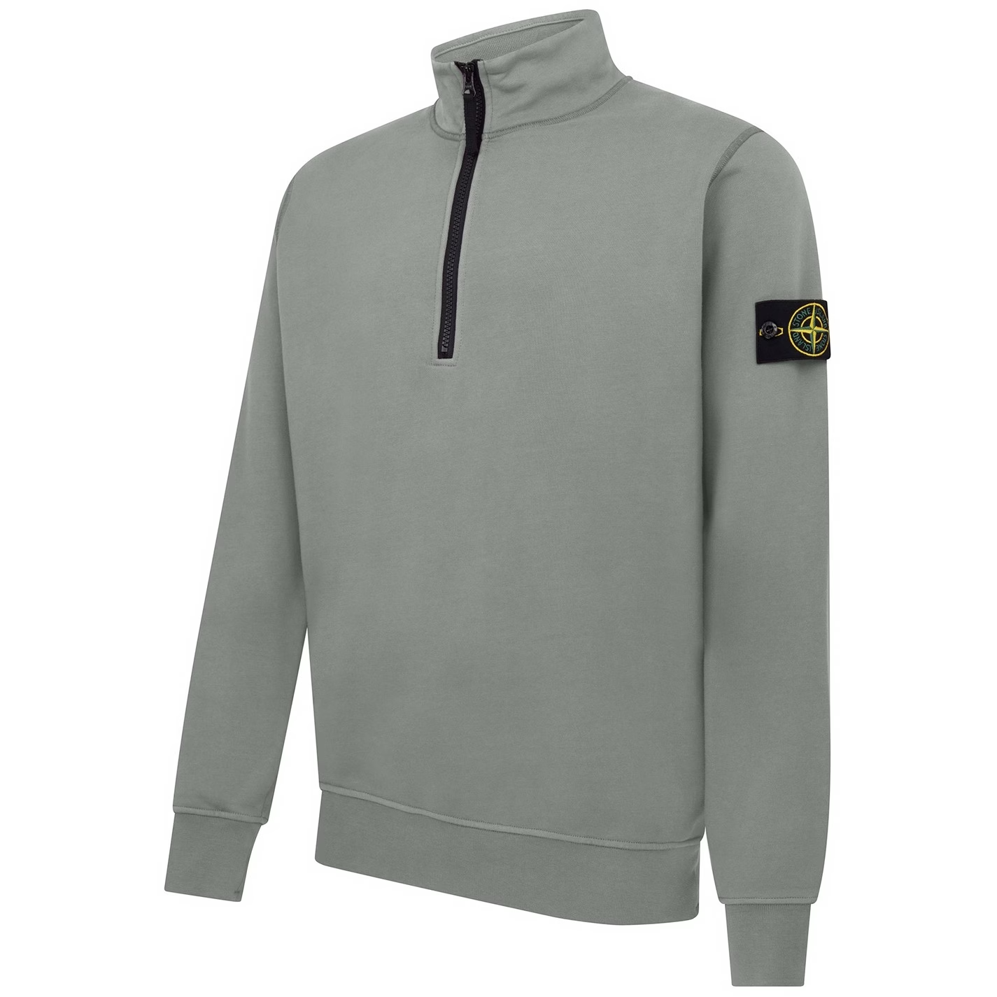 STONE ISLAND COTTON FLEECE QUARTER ZIP SWEATSHIRT LW 'POLVERE'