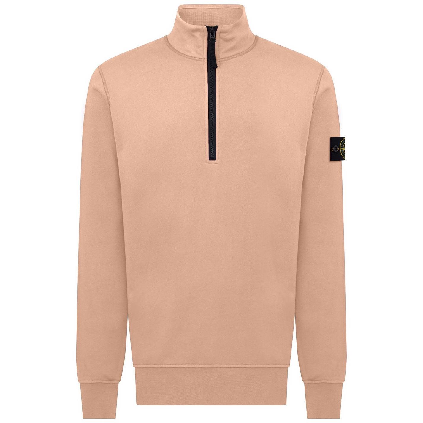 STONE ISLAND COTTON FLEECE QUARTER ZIP SWEATSHIRT LW 'ROSA'