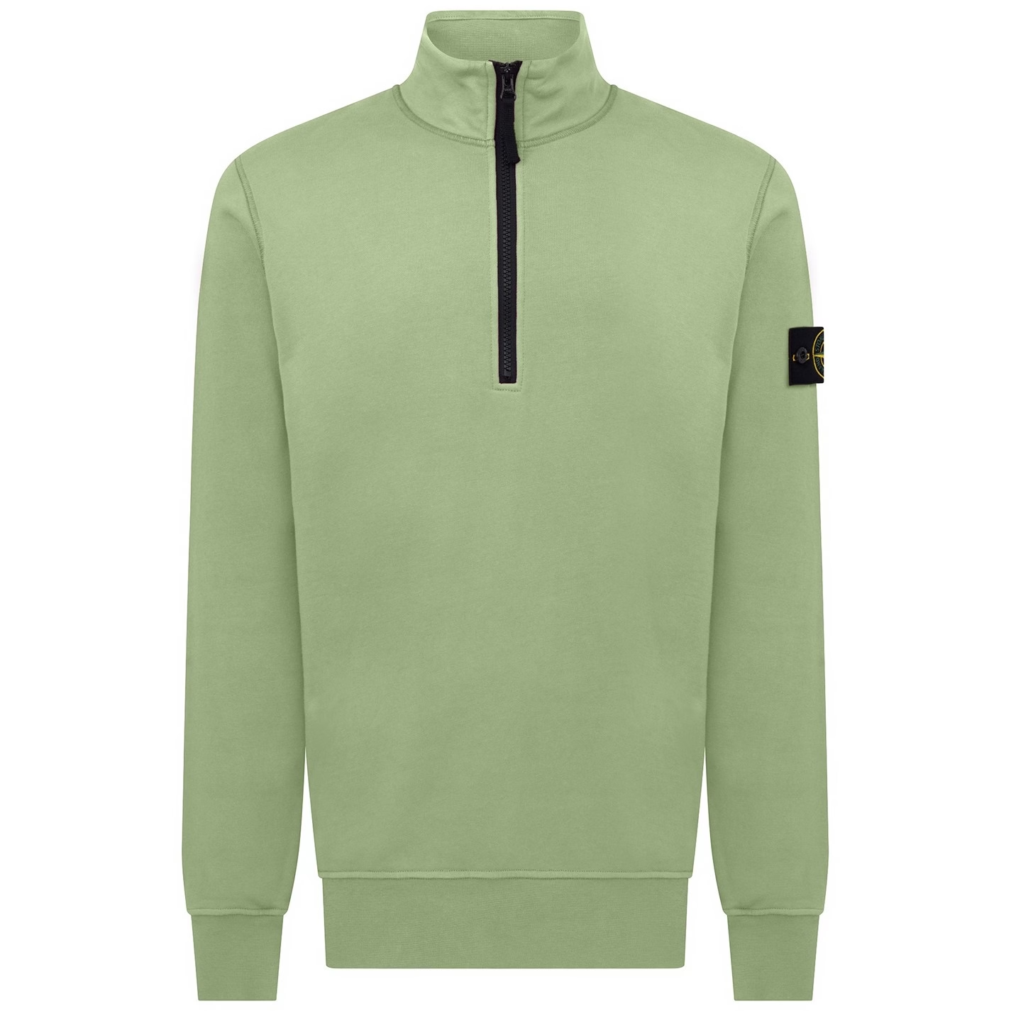 STONE ISLAND COTTON FLEECE QUARTER ZIP SWEATSHIRT LW 'V CHIARO'