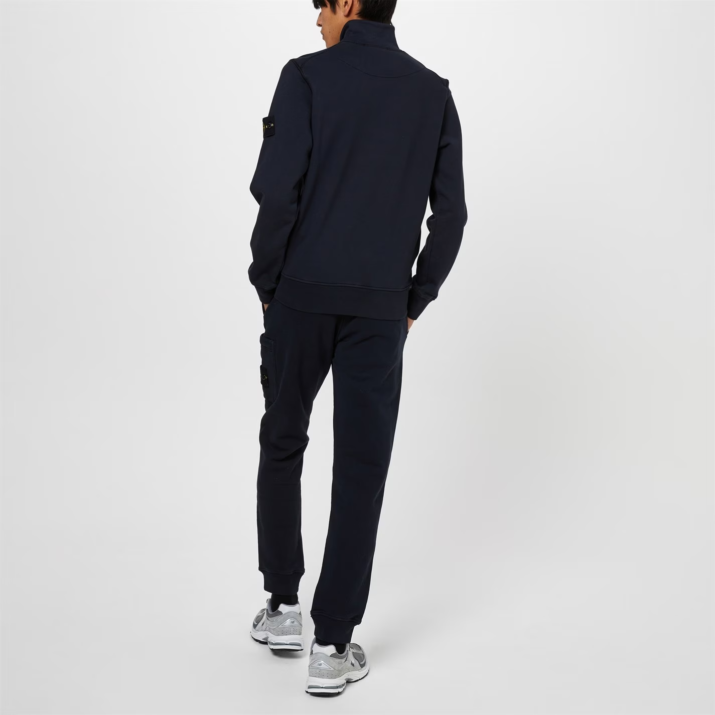 STONE ISLAND COTTON FLEECE QUARTER ZIP SWEATSHIRT LW 'NAVY'