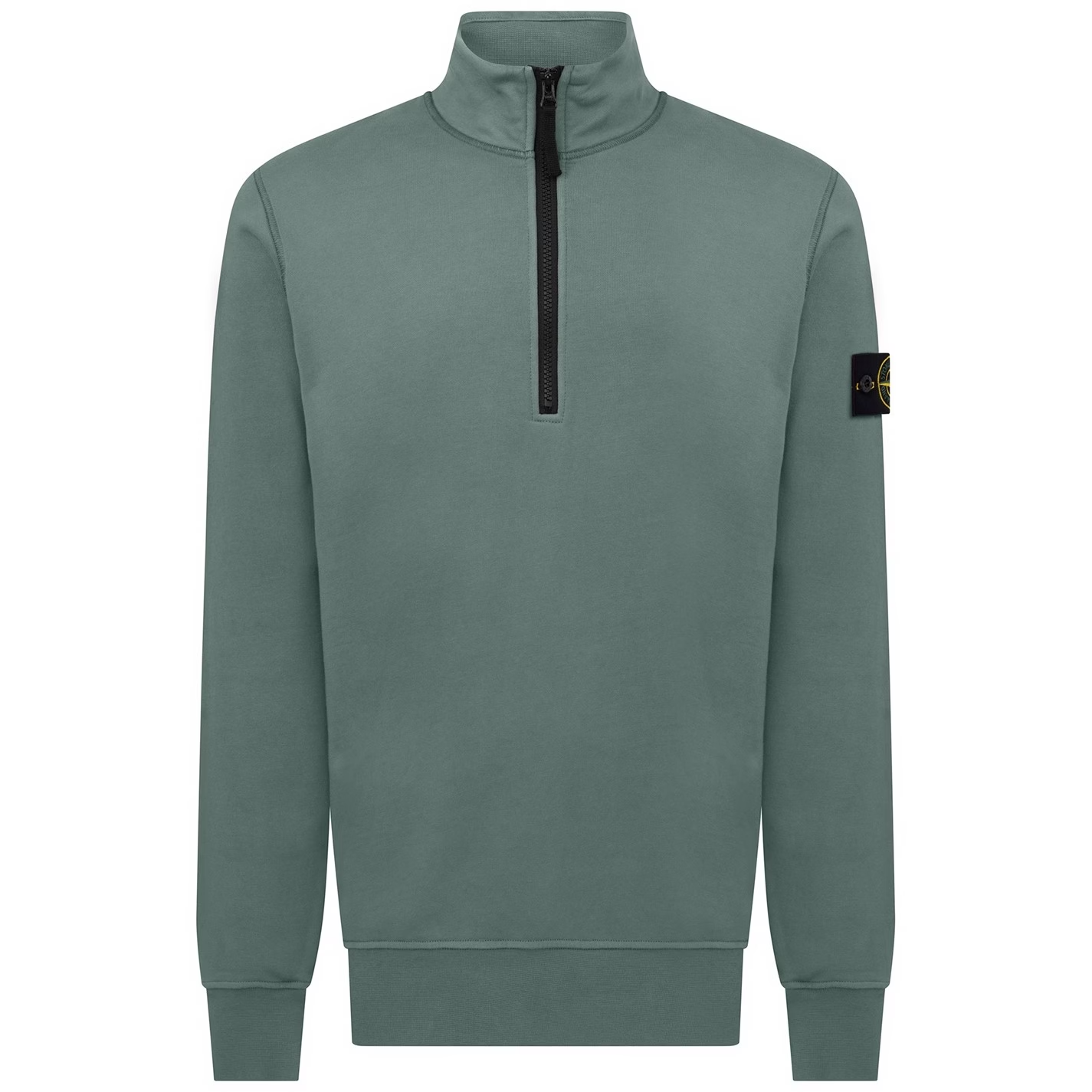 STONE ISLAND COTTON FLEECE QUARTER ZIP SWEATSHIRT LW 'CIELO'