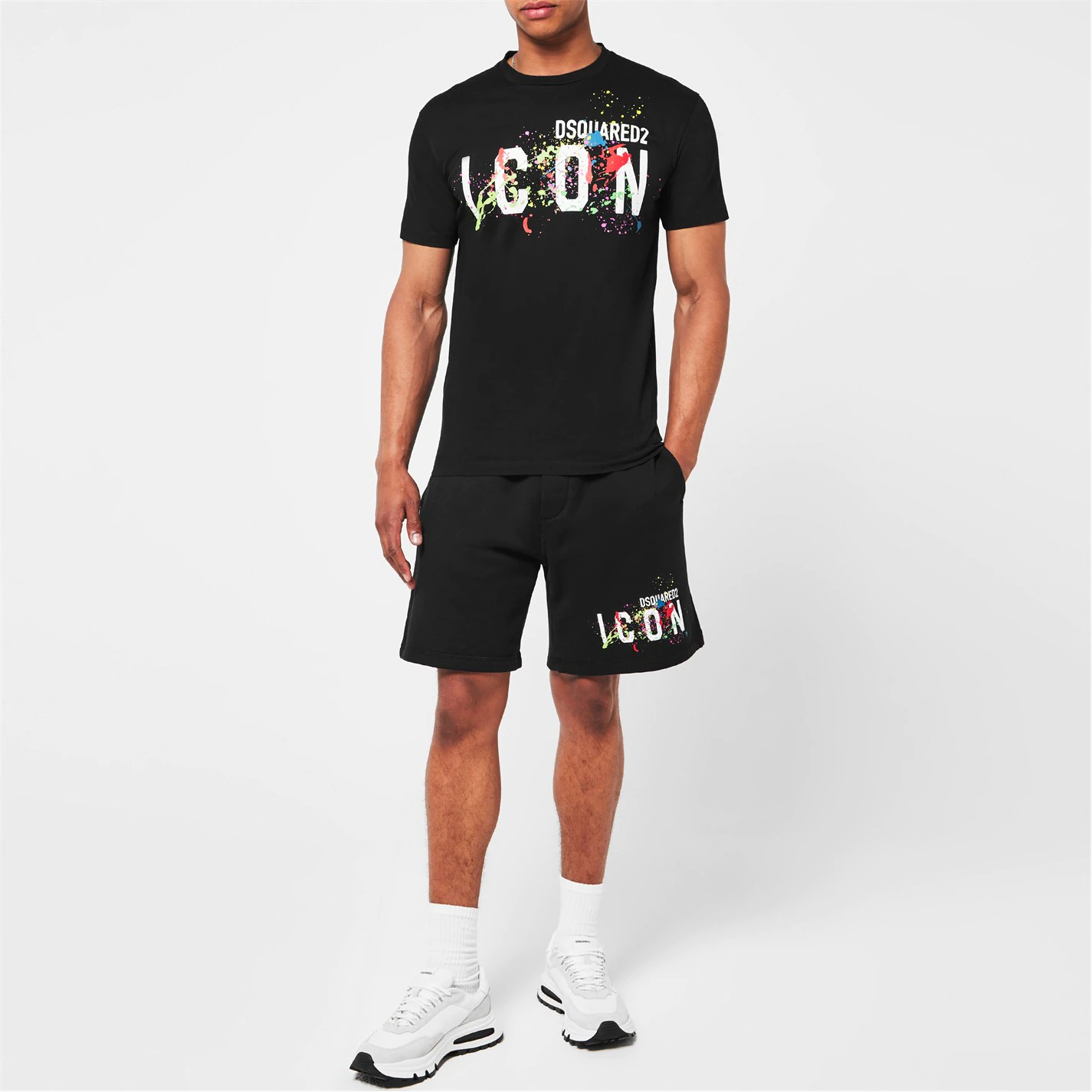 DSQUARED ICON SPLAT T SHIRT 'BLACK'