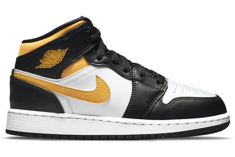 JORDAN 1 MID WHITE POLLEN BLACK (GS)
