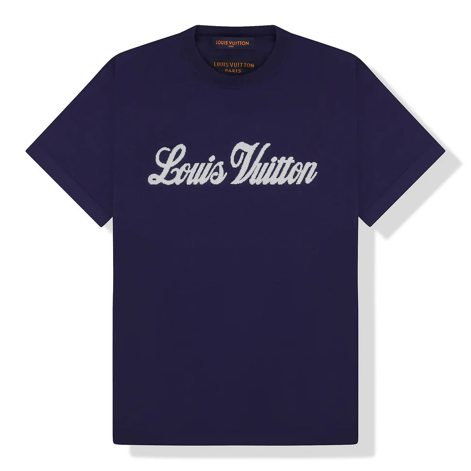 LOUIS VUITTON COTTON KNIT GRAPHIC T-SHIRT 'BLUE'
