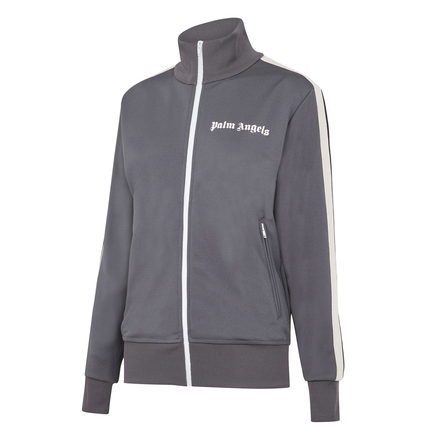 PALM ANGELS FUNNEL ZIP TRACK JACKET ‘DARK GREY’