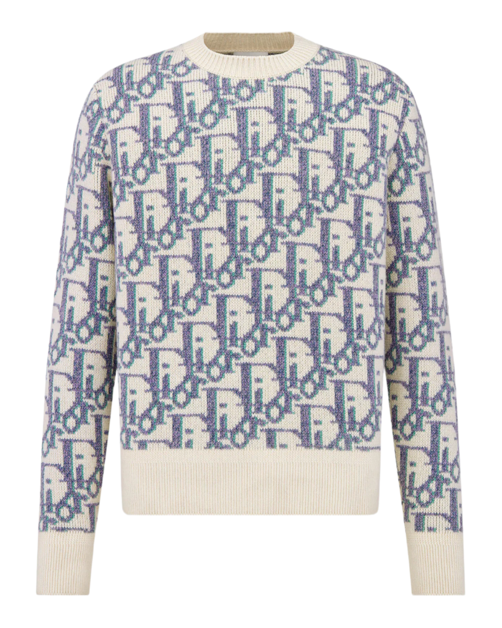 DIOR OBLIQUE SWEATER  'WHITE, MAUVE & SEA GREEN'