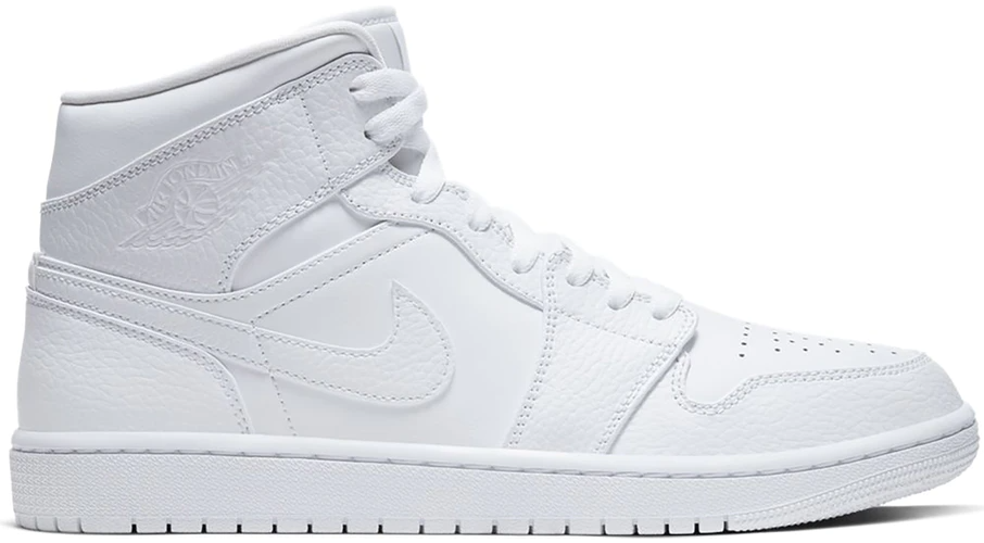 JORDAN 1 MID ‘TRIPLE WHITE’